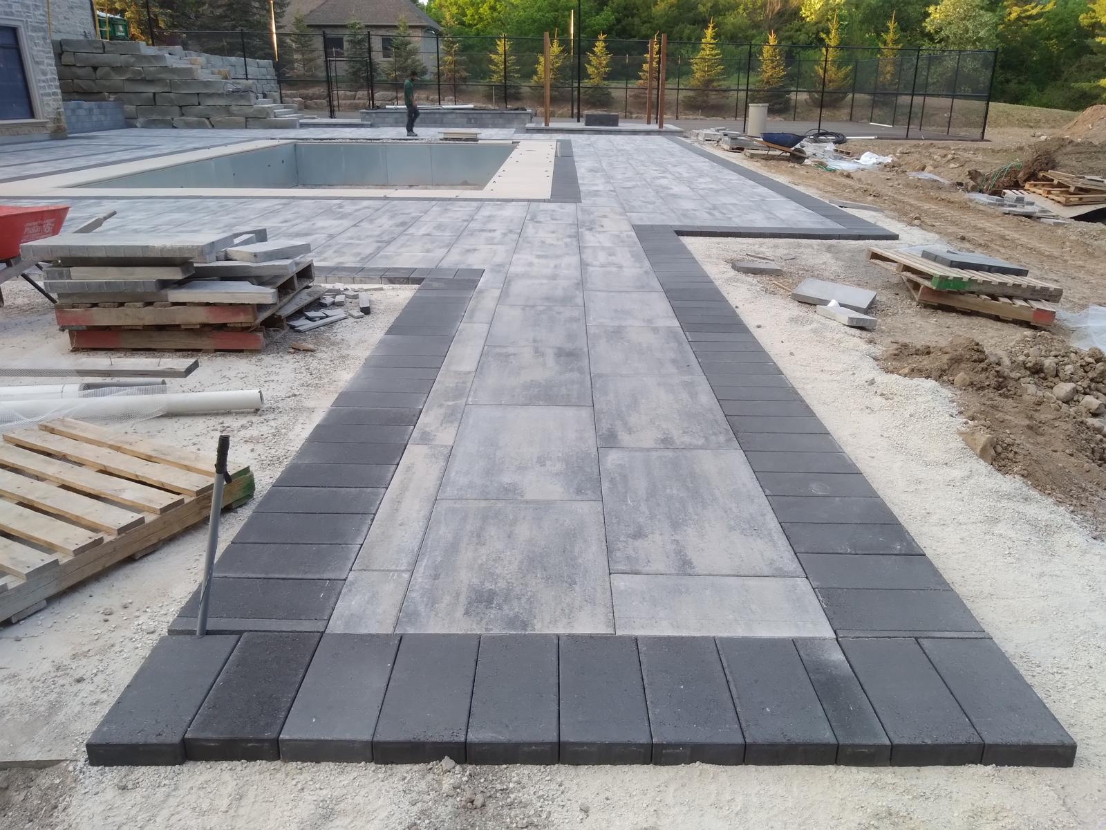 Stone materials supplied on an outdoor project site
